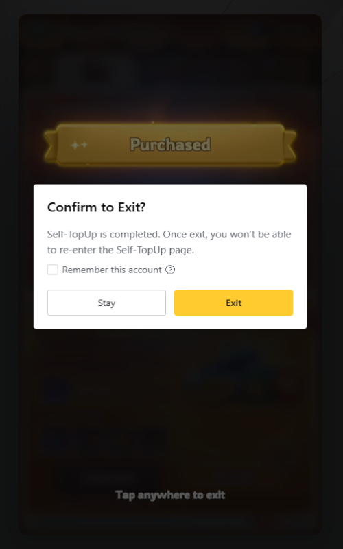 Screenshot: purchase complete 2
